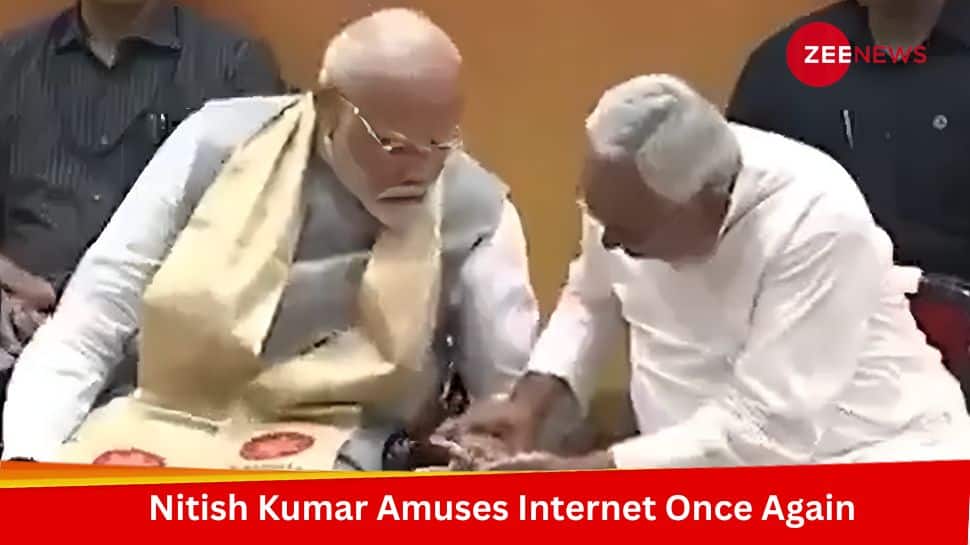 Viral Video: Bihar CM Catches PM Modi Off Guard As He Checks His Hand
