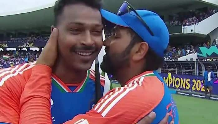 Rohit Sharma Kisses Hardik Pandya After Team Indias Historic T20 World Cup 2024 Victory, Video Goes Viral – Watch