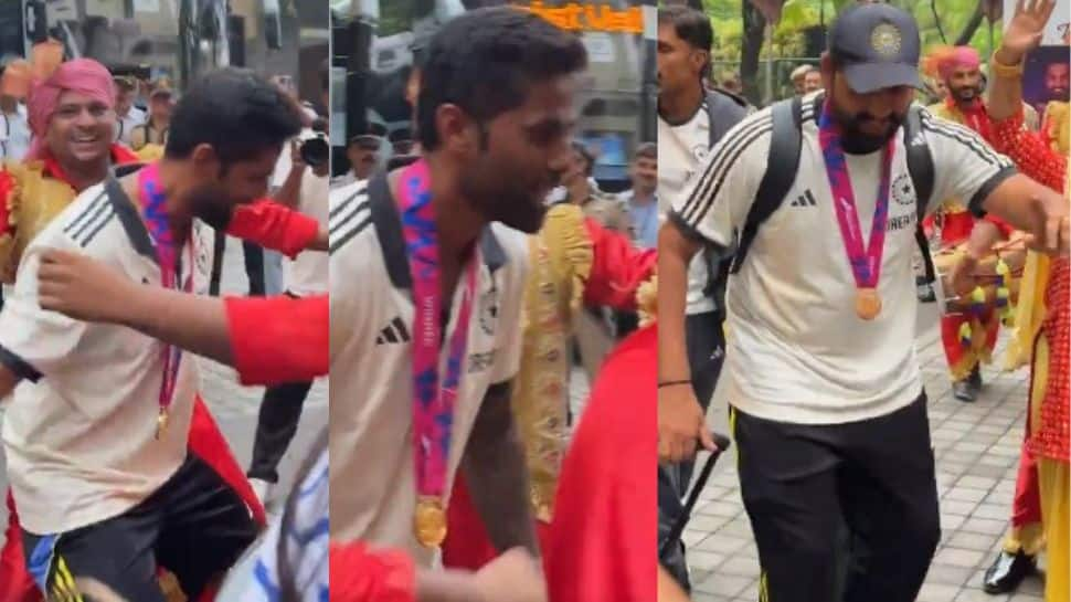 Rohit Sharma And Suryakumar Yadav&#039;s Epic Dance Moves To Dhol Beats Celebrate India&#039;s World Cup Victory; Fans Go Berserk - WATCH