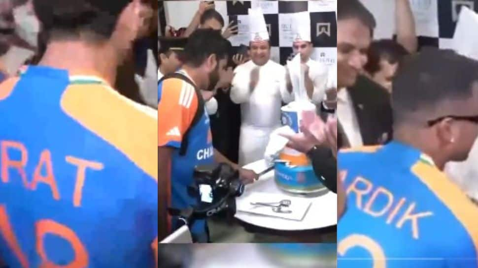 Virat Kohli, Rahul Dravid, Rohit Sharma And Hardik Pandya Cut Special World Cup Winning Cake At ITC Maurya In Delhi- WATCH