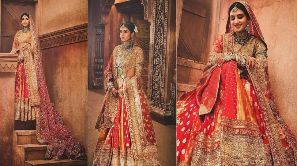 Radhika Merchant Shines In Stunning Real Gold Embroidered Vidai Lehenga 