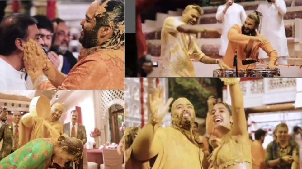 Anant Ambani Gets Wild In His Haldi Ceremony; Turns Entire Haldi Bucket On Mom Nita Ambani; Ranveer Singh Is Uncontrollable