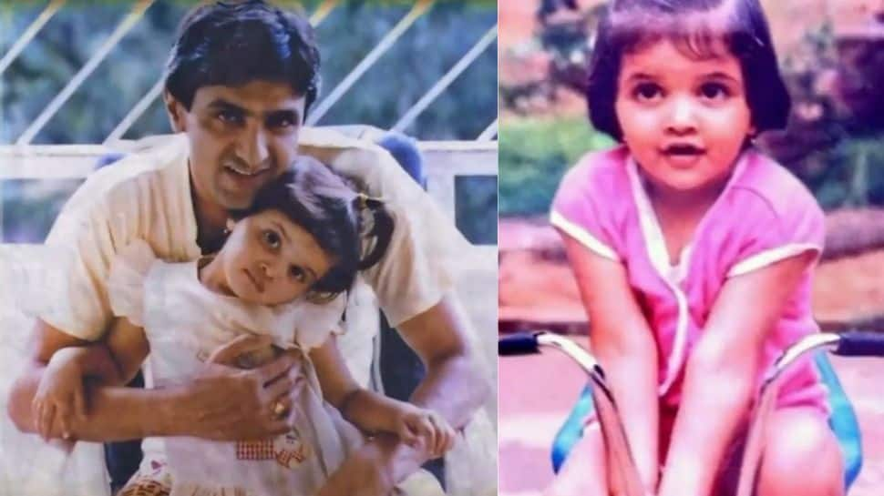 Baby Deepika Poses With Her Father