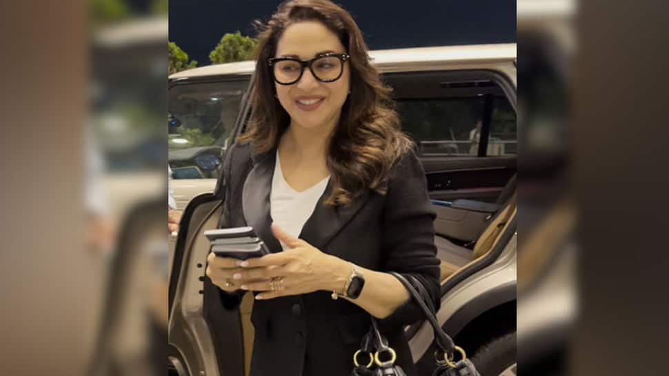 Madhuri Dixit&#039;s Airport Style: Opts For Boss Lady Look