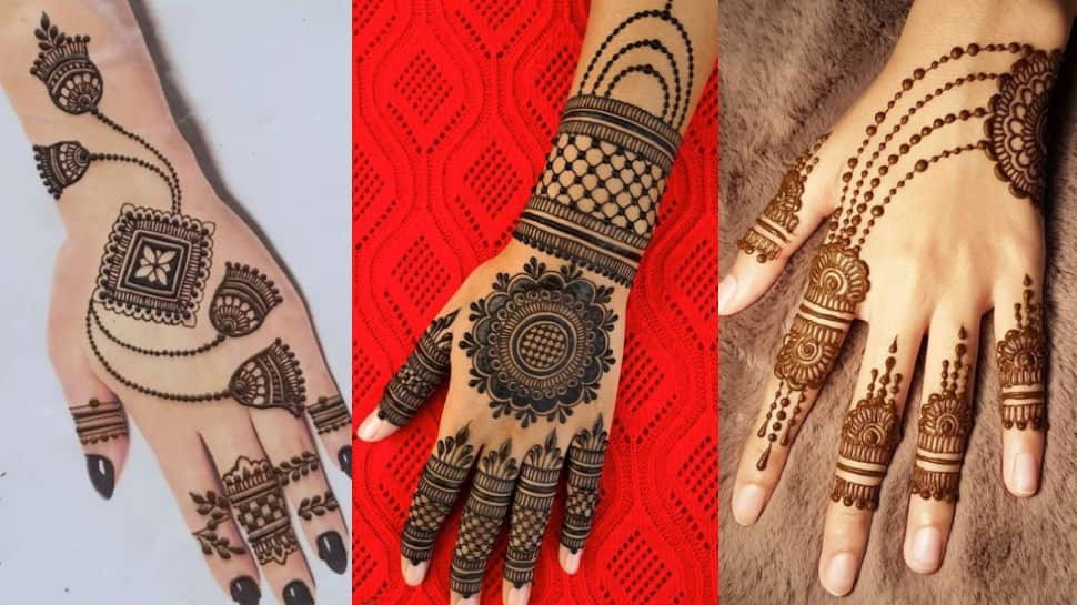 Geometric Hariyali Teej Mehndi Design