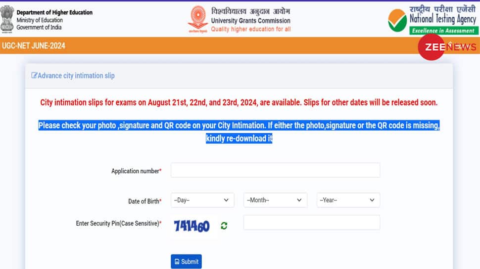 NTA UGC NET2024 Exam City Slip Released At ugcnet.nta.ac.in- Check Direct Link Here