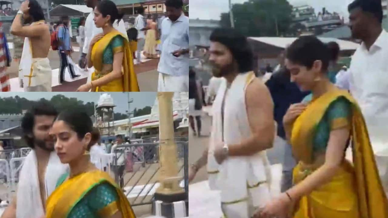 Sridevi&#039;s 61st Birth Anniversary: Janhvi Kapoor Offers Prayers With Beau Shikhar In Tirupati Balaji Temple - Watch Video