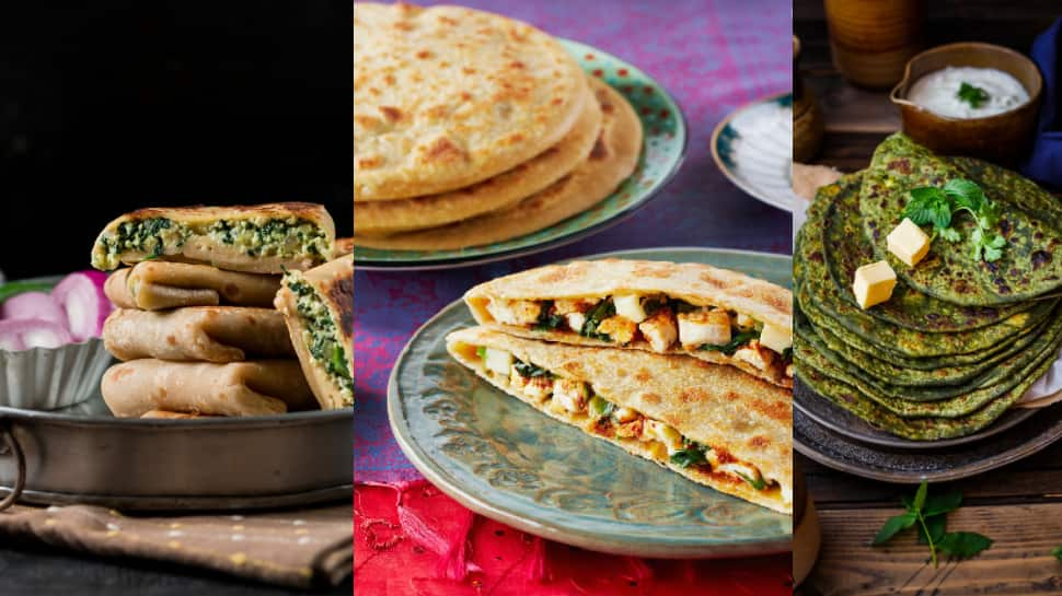 Spinach and Cheese Stuffed Parathas