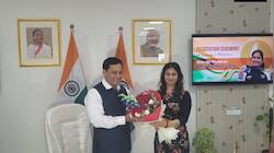 Union Minister Felicitates Olympic Medalist Manu, Presents Rs 10 Lakhs Cheque