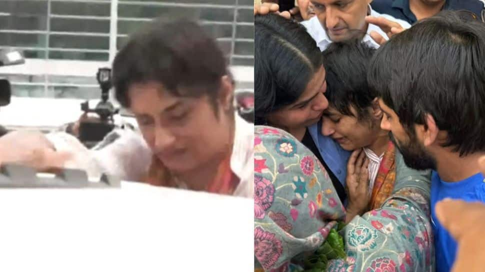 Vinesh Phogat Receives Heroic Welcome After Paris Olympics Heartbreak, Wrestler Breaks Down in Tears- WATCH