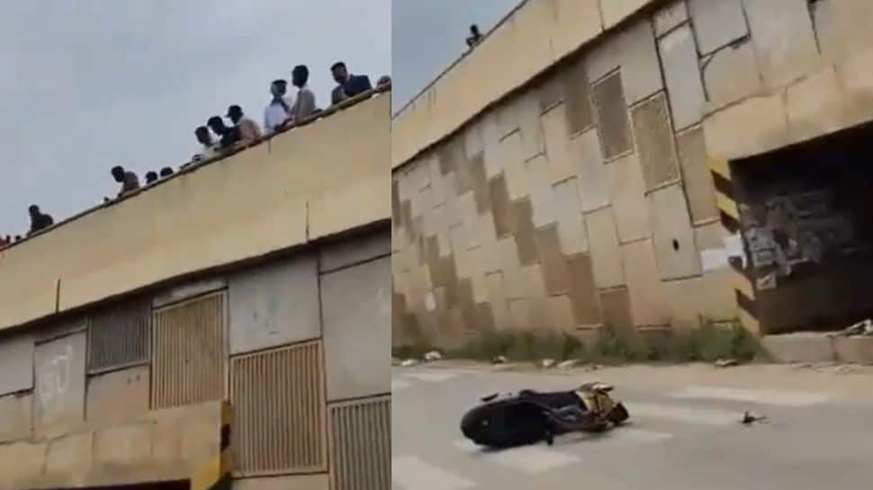 Angry Mob Throws Bikers&#039; Motorcycles Off Flyover After Stunt Performances In Bengaluru