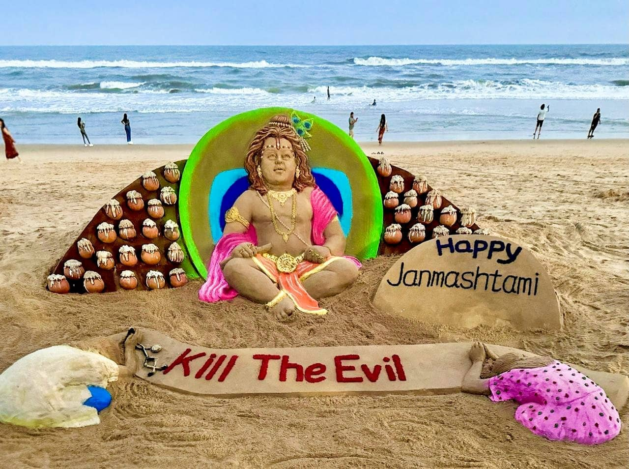 Janmashtami Sand Sculpture