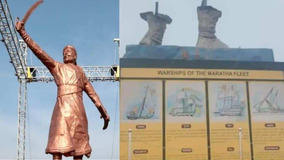 35-foot statue of Shivaji Maharaj, inaugurated by PM Modi, collapses in Sindhudurg; opposition criticises state government | News from India