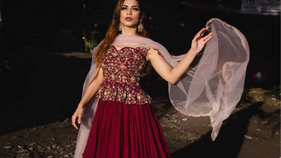 Opulent Red Velvet Lehenga