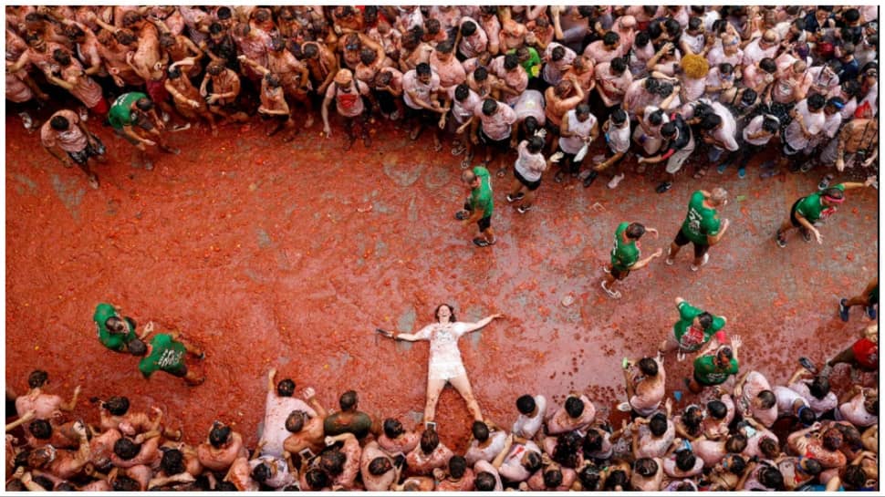 La Tomatina 2024 Tomato Tsunami Hits Spain, Turns Streets Into Red