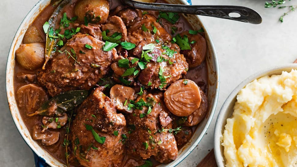 Coq au vin (Cooked Chicken)