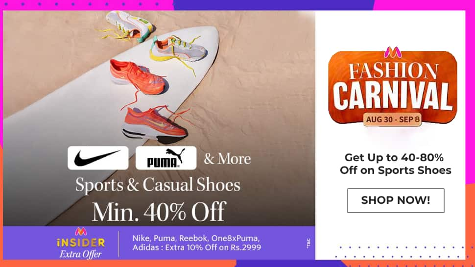 Myntra Fashion Carnival Sale: Get Up to 40-80% Off on Top Sports Shoes!