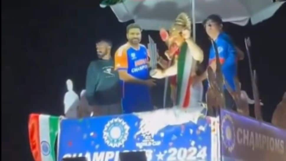 Ganesh Chaturthi 2024: Fans Recreate India’s T20 World Cup Win With Rohit Sharma And Ganpati Bappa- WATCH