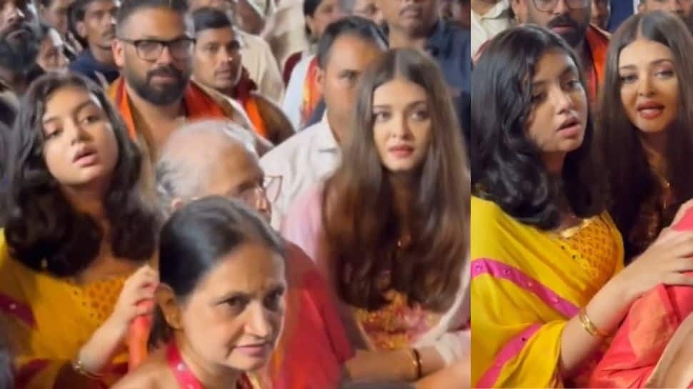 Aishwarya Rai Bachchan Protects Daughter Aaradhya In A Crowd; Netizens Question 'Where Is Abhishek'