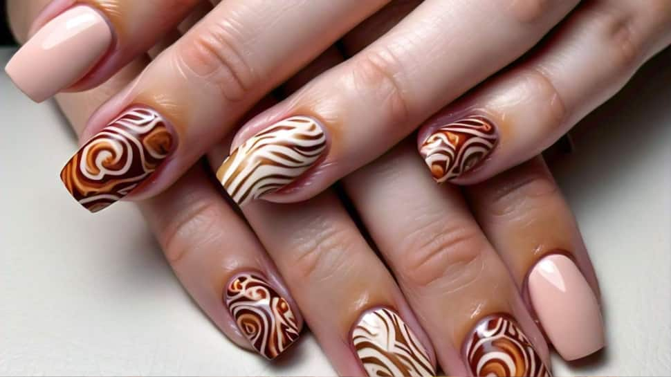 Swirly Negative Space Nails