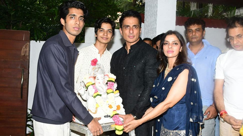 Ganpati Visarjan 2024: Sonu Sood Bids An Eco-Friendly Farewell To Lord Ganesha At His Residence