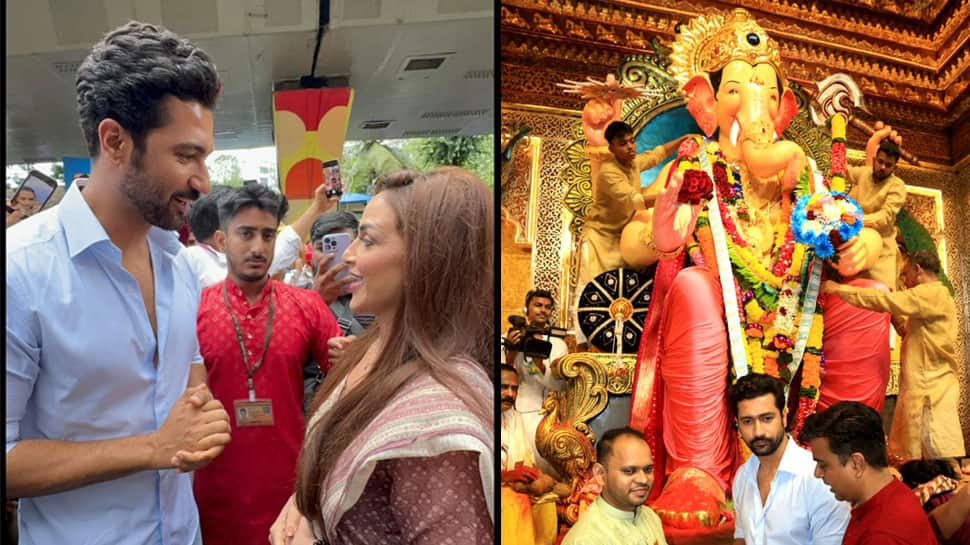 Vicky Kaushal Walks Barefoot At He Visits For Lalbaugcha Raja, Bumps Into Esha Deol 