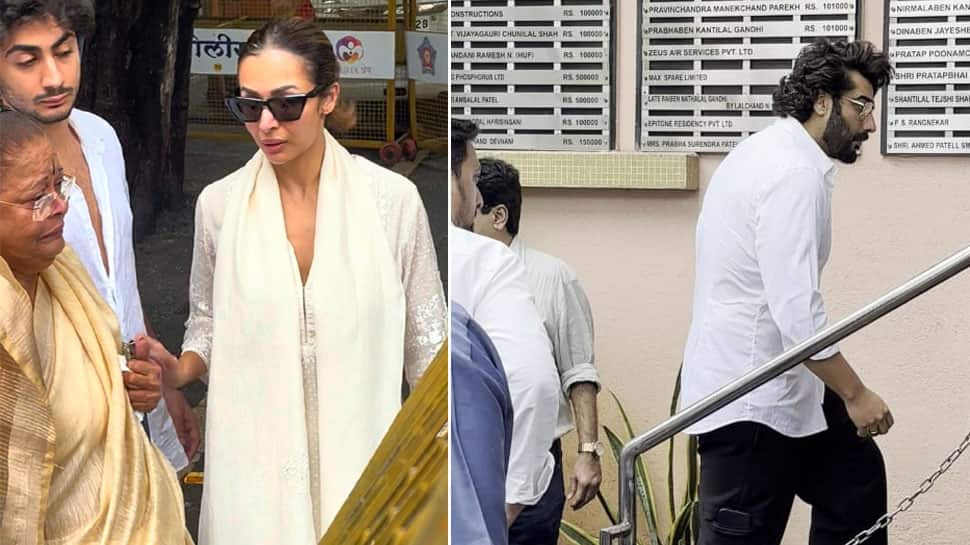 Arjun Kapoor Covers &#039;Devastated&#039; Malaika Arora After The Funeral Of Her Father Anil Mehta