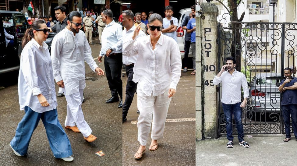 Kareena, Karisma, And Arbaaz Attend A Prayer Meet Of Malaika Arora's Father