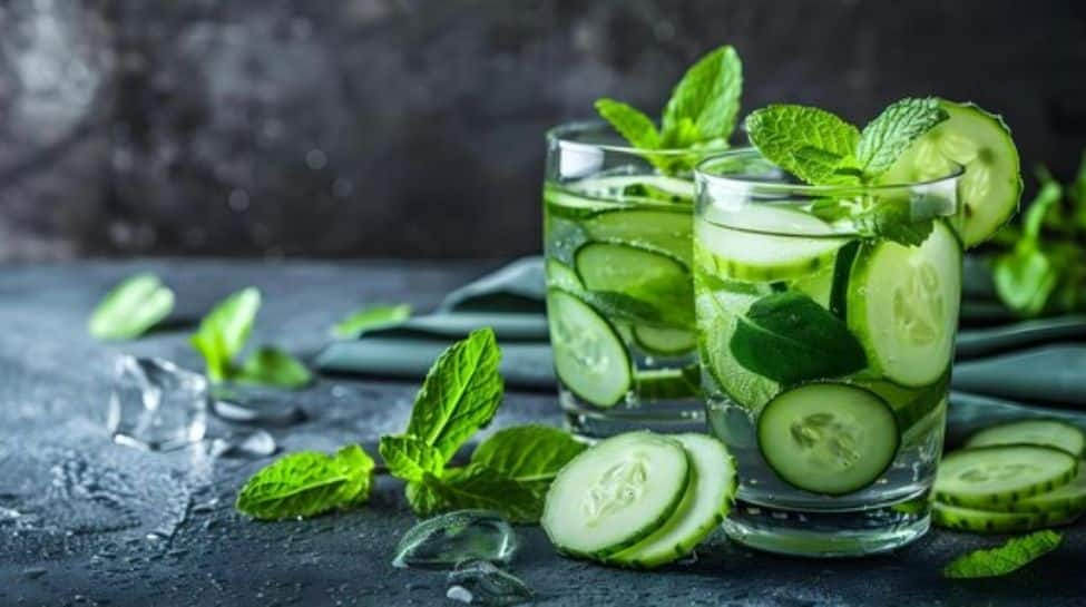 Cucumber and Mint Water For Glowing, pimple-free and Healthy skin 