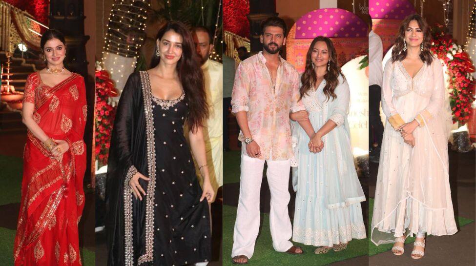 Bollywood Stars Shine In Traditional Attire At CM Eknath Shindes Ganpati Celebrations