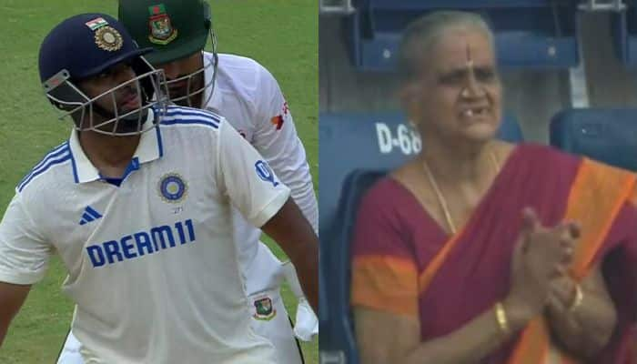 Elderly Lady's Viral Cheer Steals Show As R Ashwin Shines In Chennai Test, Video Goes Viral - Watch