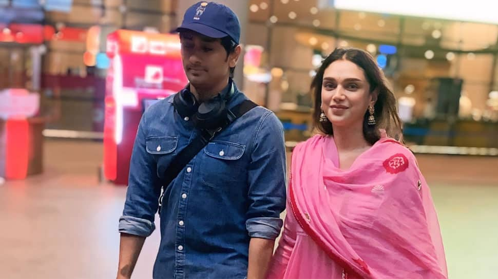 Aditi Rao Hydari Flaunts Sindoor As She Walks Hand-In-Hand With Hubby Siddharth At The Airport