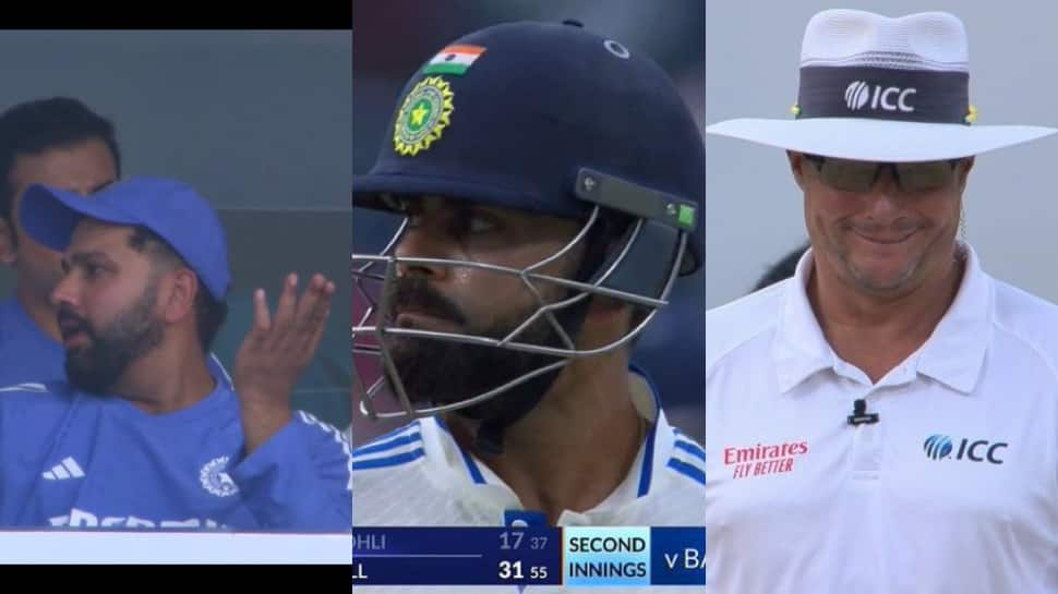 Virat Kohli's DRS Blunder: Rohit Sharma And Umpire's Reaction During IND vs BAN 1st Test Goes Viral, See Pics