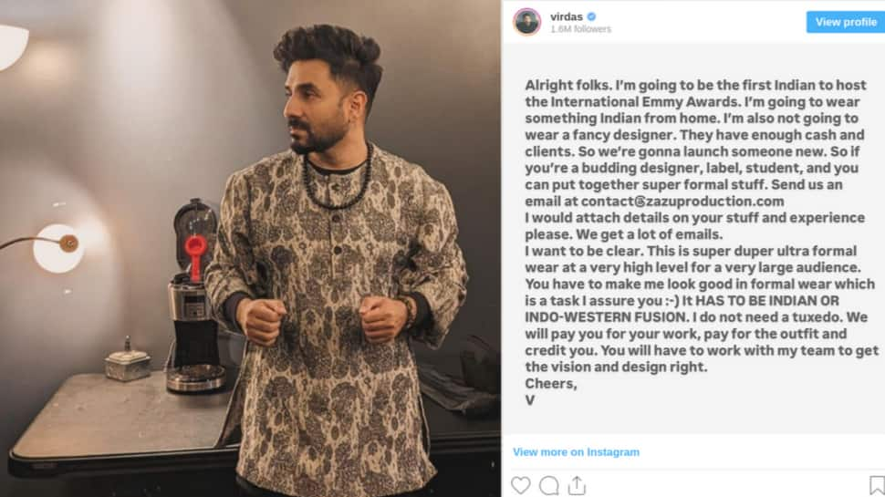 Vir Das, First Indian Host The International Emmys, Invites Budding Designers For Custom Outfit