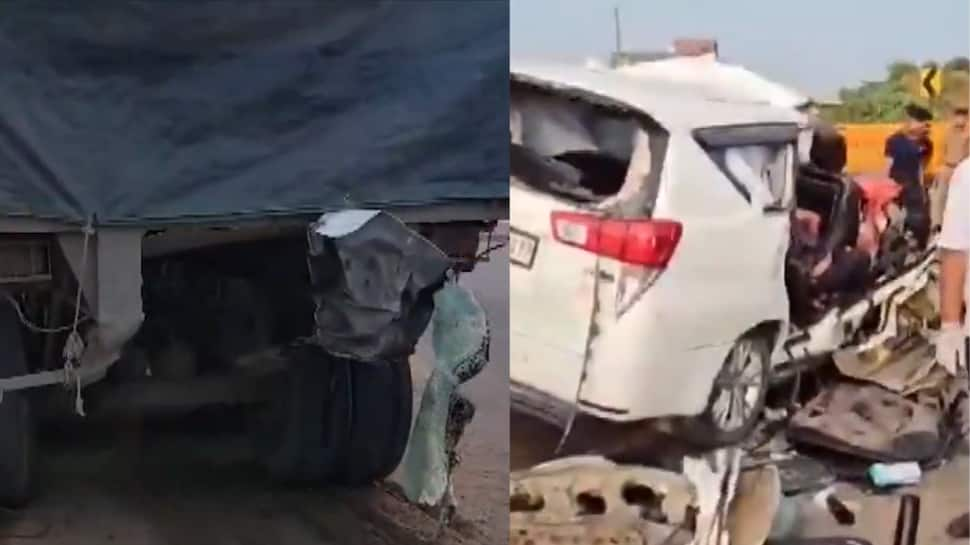 7 Killed As Car Collided Into Trailer Truck In Gujarat&#039;s Sabarkantha- Watch Video