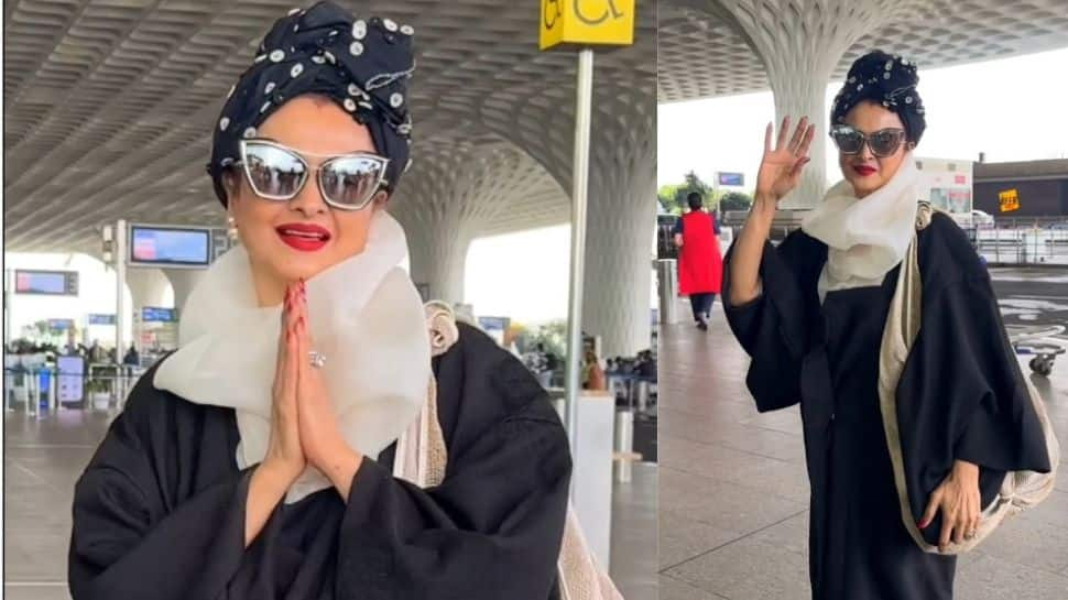 Rekha Makes Unique Appearance At The Airport; Fans Say It’s So Much Better Than Aishwarya’s Look At Paris Fashion Week