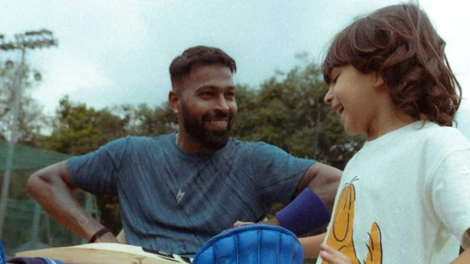 Hardik Pandya&#039;s Son Agastya Accompanies Him At Training Nets At NCA