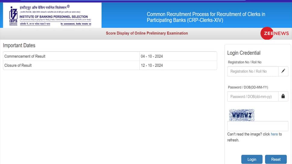 IBPS Clerk Prelims Score Card 2024 Released At ibps.in- Check Direct Link Here