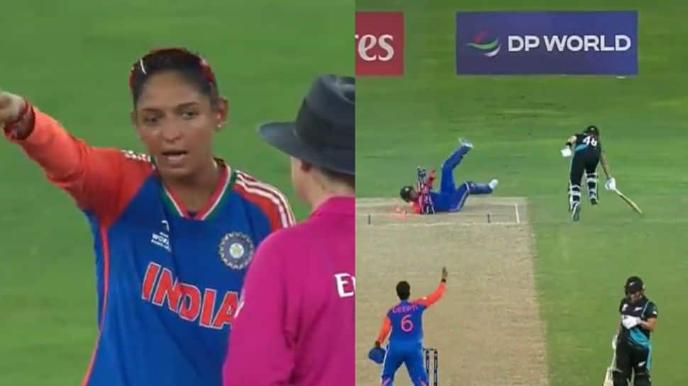 Harmanpreet Kaur Angry Over Run-Out Controversy, Argues With Umpires During IND vs NZ Women's T20 WC 2024 Clash - Watch