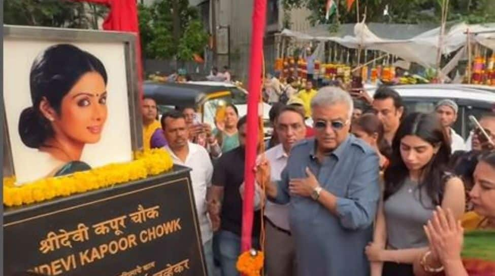 Boney Kapoor And Khushi Kapoor Pay Tribute To Sridevi By Inaugurating Chowk In Her Honor