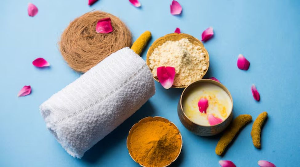 Gram flour and rose water scrub