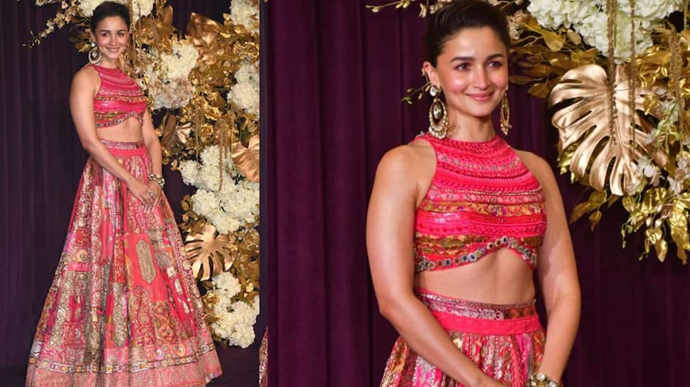 At Manish Malhotra's Diwali Party, Alia Bhatt Wears A Pop Pink Lehenga - Watch