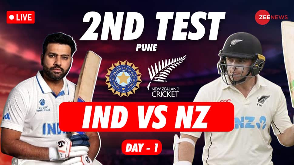 ind vs nz live cricket score and updates 2nd test match day 1 scorecard