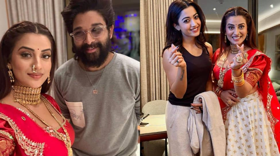 Pushpa 2 Trailer Launch: Akshara Singh Poses With Allu Arjun And Rashmika Mandanna, Says 'Beautiful Heart'