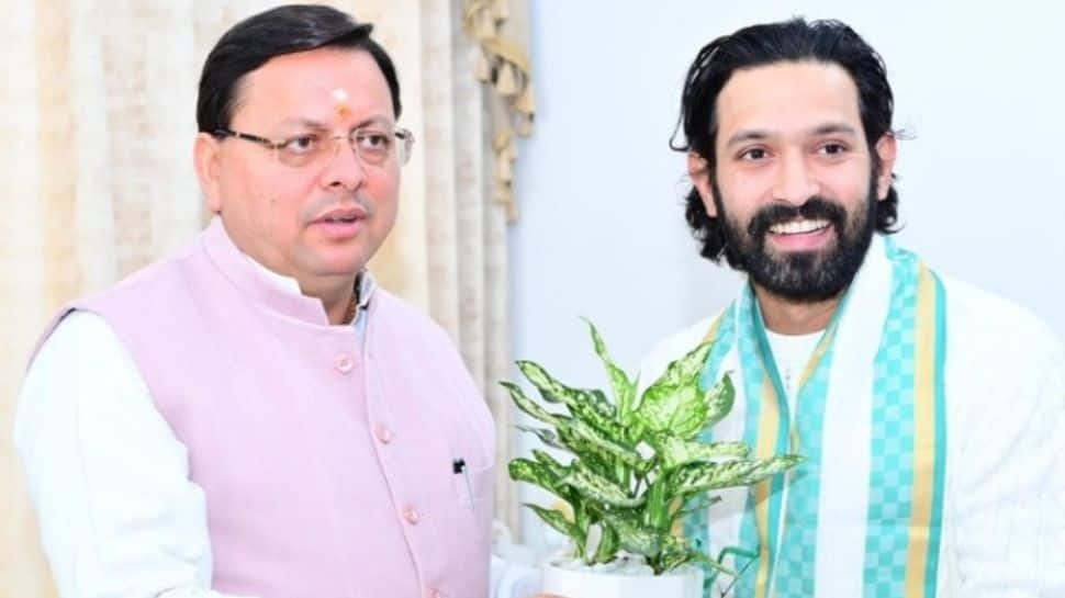 Uttarakhand CM Pushkar Singh Dhami Meets Actor Vikrant Massey