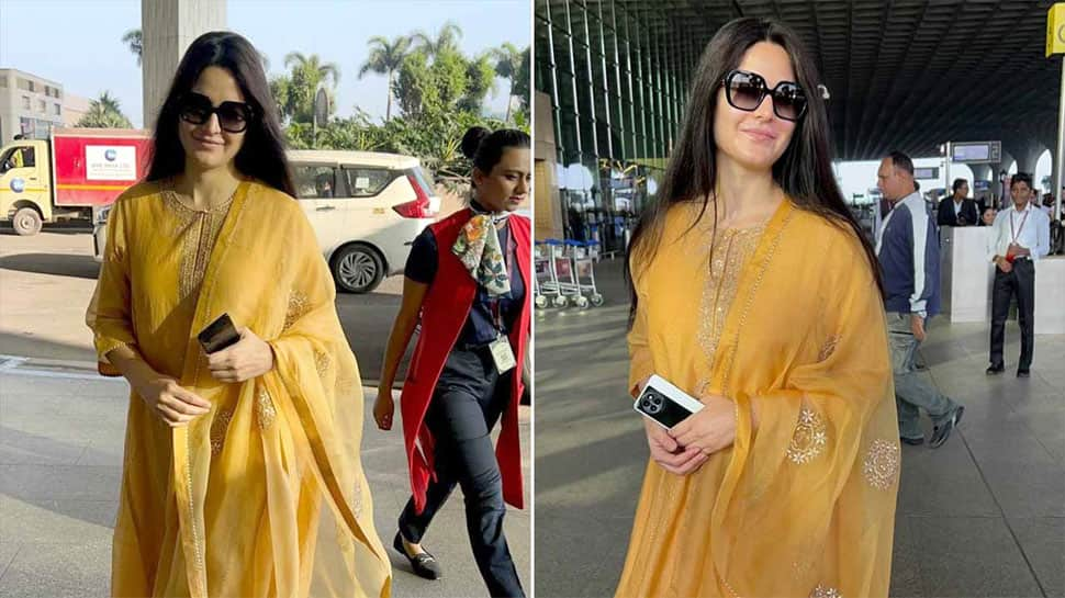 Katrina Kaif Stuns In A Yellow Indian Outfit At Airport, Fans Call Her ‘Punjabi Bahu’