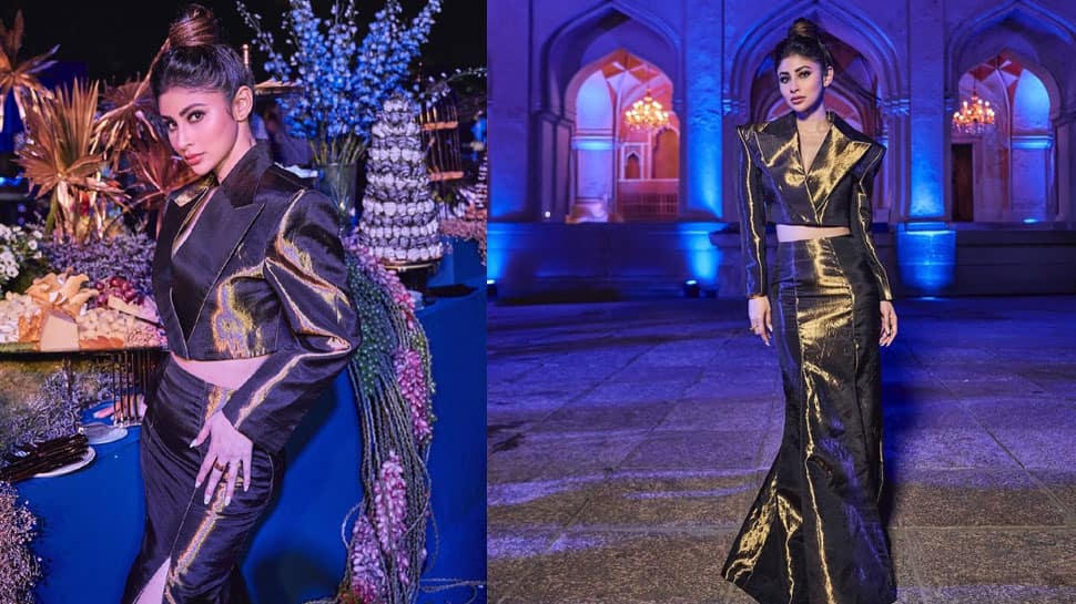 Mouni Roy Sizzles In Golden Dress At High And Mighty Fashion Event In Hyderabad - Pics