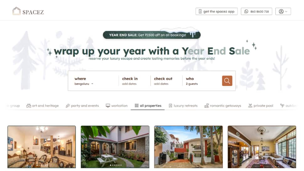 India’s First Metro-Based Luxury Villa Platform Spacez Announces Year-End Sale India’s First Metro-Based Luxury Villa Platform Spacez Announces Year-End Sale
