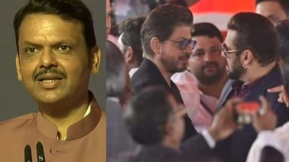 Watch: Shah Rukh Khan, Salman Khan Share Warm Hug At Maharashtra CM Fadnavis' Swearing-In Event