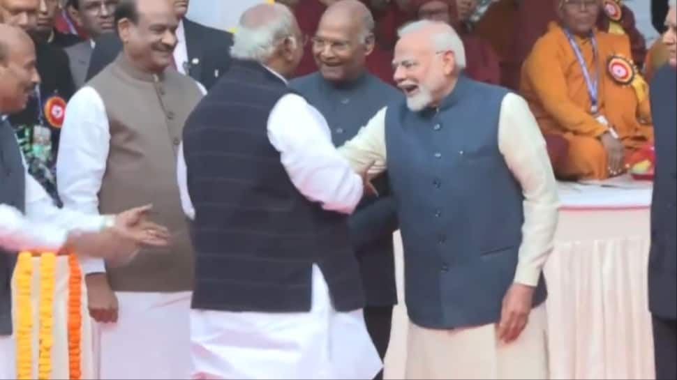 Amid Opposition Politics, PM Modi, Kharge Burst into Laughter Throughout Mahaparinirvan Divas